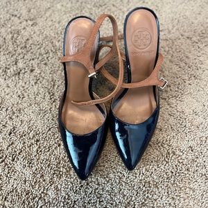 Navy Tory Burch Wedges